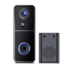 Doorbell Camera Wireless, 2K HD Video Doorbell with Ring Chime, Battery Operated, Night Vision, 2-Way Audio, PIR Motion Detection, 2.4Ghz WiFi, IP66 Waterproof, Compatible with Alexa