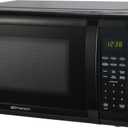 Emerson MW1338SB Countertop Microwave Oven, 6 Pre-Programmed Settings, Removable Glass Turntable, Child Safety Lock, 1.3 Cu ft, 1000W, Stainless Steel