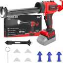 Cordless Caulking Gun for Milwaukee 18V Max Battery,10 Oz Electric Caulking Gun with Anti-Drip,Auto Retract,Continuously variable speed and LED Light, Caulk Gun Tool for Filling, SealingNo Battery)