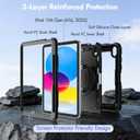 Case for iPad (A16) 11th Generation (2025) & iPad 10th Generation 10.9", Heavy Duty Shockproof Rugged iPad Case for Kids with 360 Rotating Stand, Pencil Holder, Shoulder Strap