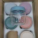 NETANY 6-pack 10oz Glass jars with Airtight Lids, Overnight Oats Containers with Lids, Wide mouth Mason Salad jars, Glass Food Storage Containers for Snacks Yogurt Spice Sugar