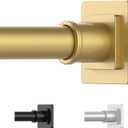 Gold Shower Curtain Rod 31-79 Inches Non-Slip Shower Rod Tension Mounted No Drill Shower Curtain Rods Spring Tension Rod Adjustable Tension Curtain Rod for Windows Bathroom