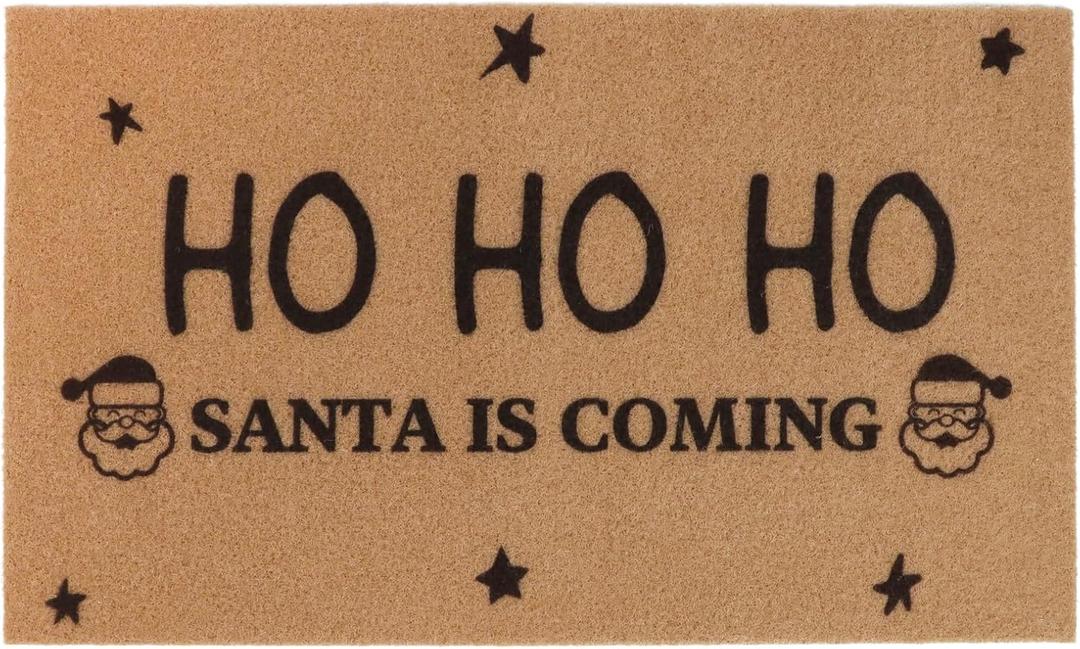 duduta Christmas Doormat Outdoor 16.5"x28", Hohoho Coco Coir Holiday Welcome Entrance Door Mat Non Slip