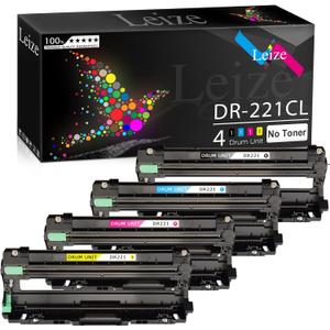 Leize Compatible Brother DR221CL DR-221CL Drum Unit Replacement for Brother MFC-9130CW MFC-9330CDW MFC-9340CDW HL-3140CW HL-3170CDW HL-3180CDW HL-3150CDN DCP-9020CDN Printer [4 Pack- KCMY]