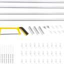 YIYIBYUS Curtain Track Kit With Hooks, Ceiling Mount Curtain Track Kit With Hooks, Wide Scalable for Space (White, 9-12ft)