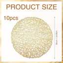 10 Pack Gold Round Placemats 15 Inch Vinyl Heat Resistant Table Mats