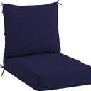 Sundale Outdoor Olefin Deep Seat Cushion, Patio Chair Cushion and Pillow, Water-Resistant Sectional Sofa Pad with Straps Navy Blue, 24 x 24 x 4 Inches, 1 Pack - 24 x 24 x 4 Inch