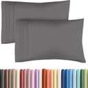 King Pillow Cases Set of 2 - Ultra Soft Hotel Quality Pillowcase Covers - Comfy, Cozy & Wrinkle Free - Shrinkage, Stain & Fade Resistant - Machine Washable Pillow Protectors - 2 Piece Set - Dark Grey