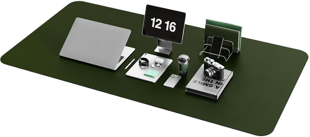 YSAGi Non-Slip Leather Desk Pad XL Size, Waterproof Laptop Computer Desk Keyboard Mat, Table Protector Blotter Mat, Large Mouse Pad for Office/Work/Home/Decor(Olive Green, 47.2" x 23.6")-No Band YSAGi Non-Slip Leather Desk Pad XL Size, Waterproof Laptop Computer Desk Keyboard Mat, Table Protector Blotter Mat, Large Mouse Pad for Office/Work/Home/Decor(Olive Green, 47.2" x 23.6")-No Band