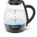 Chefman 1.7-Liter Electric Tea Kettle w/ Borosilicate Glass and Automatic Shutoff - Black