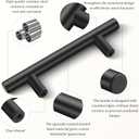 2 x 10 Pack 5 Inch Cabinet Pulls Matte Black Stainless Steel for Cabinet, Kitchen Drawer Pulls Cabinet Handles for Cabinets Cupboard, 5''Length, 3''Hole Center (Round)