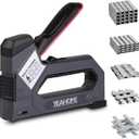 YEAHOME 6-in-1 Staple Gun Heavy Duty, Upholstery Manual Brad Nailer Power Adjustment Stapler Gun with 5000 Staples for Fixing Material, Wood, Crafts, Carpentry, Decoration DIY
