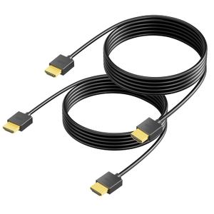 HDMI to HDMI Cables, High Speed HDMI Cords 5 ft 2 Pack, Thin HDMI Cable Supports 4K@60Hz, 2K, 1080P, HDCP 2.2, Long HDMI Cord for Monitor, TV, Computer
