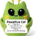 Mini Crochet Alien Cat, Handmade Emotional Cheer Support Animals, Pocket-size