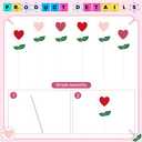 BreezeHug 6 Pcs Valentine's Day Heart Shaped Flower Planter Stakes Outdoor Garden Stakes Sign Valentine Flower Stick Pink Red Decorative for Yard Patio Lawn Decor (Solid Color) (3.9 Inch)