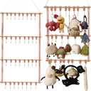 Hanging Display Storage Shelves Detachable Doll Organizers for Storage Plush Doll Collectors Gifts, Hanging Over the Door Organizer for Bedroom Home (2Pcs Pink)