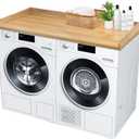 Royxen Laundry Countertop Solid Wood, Countertop for All Front-Loaded Washing Machine and Dryer, Extra Room for Laundry Room, Oak (54" x 27.5" x 2.5")