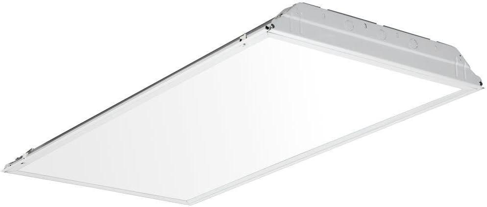 Lithonia Lighting 2x4 LED Troffer Light, Lay-in LED Troffer for Dropped Ceiling, Prismatic Lens, 4400 Lumens, 3500K Neutral White Light, 2-Foot by 4-Foot (2GTL4 4400LM LP835), Without Battery