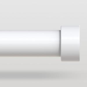 VOIIY White Curtain Rods for Windows 48 to 84 Inch(4-7 Feet),1" Diameter Drapery Rods with Modern Style End Cap Finials,Size:36-88 Inch