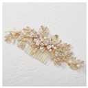 SWEETV Handmade Wedding Hair Comb Clip Rhinestone Bridal Hair Comb Piece, Gold Hair Accessories for Brides Wedding