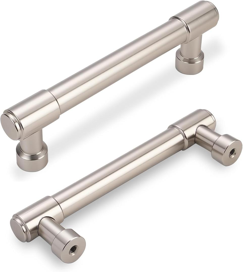 10 Pack 3-3/4 Inch(96mm) Kitchen Cabinet Handles Brushed Satin Nickel Cabinet Pulls Drawer Pulls Solid Cabinet Hardware