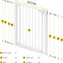 Easy Step Walk-Thru Baby Gate Adjustable Safety Gate for Babies & Pets, Pressure Mount Kit, Includes Wall Cups 29.7-48.8W x 30.5H, Auto-Close White