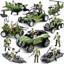 58-in-1 Army Men Toys for Boys 4-7 6-8 8-12, Military Truck/Helicopter/Kayak Boat/Motorcycle/Army Men Action Figures/Weapon Gears, Army Toys for Boys Kids Birthday Gifts Party Favors