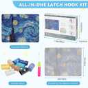 EsLuker.ly Latch Hook Rug Kit DIY Crochet Carpet for Beginners, Starry Sky Patterns Pre-Printed Canvas Yarn Rug Hooking Kits, Creative Craft Home Decor Ideal for Learning Rug Making