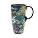 DUSVALLY 17oz Ceramic Travel Mug with Lid & Handle, Porcelain Coffee Cup with Gift Box, Dishwasher & Microwave Safe, for Latte, Tea, Cocoa, Milk, Home & Office