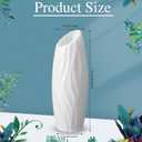 Mimorou 24 Pcs Composite Plastic Flower Vase Ceramic Look Decorative White Unbreakable Plastic Vases for Flower Centerpieces for Living Room Table Home Decor(Elegant Style)