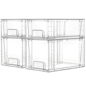 Vtopmart 2 Pack Clear Stackable Storage Drawers,Easy to Assemble Bathroom Organizers and Storage with handles,Plastic Drawers for Kitchen Pantry,Cabinet,Under Sink Organization Vtopmart 2 Pack Clear Stackable Storage Drawers,Easy to Assemble Bathroom Organizers and Storage with handles,Plastic Drawers for Kitchen Pantry,Cabinet,Under Sink Organization