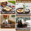 Wood Serving Tray 19.7 Inch, Round Wood Decorative Tray Platter Ottoman Tray for Home Decor Kitchen Table Candle Holder, Black Walnut Wood Storage Coffee Trays,Storage and Display of Bread Food Fruit