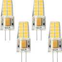 Lxcom Lighting 2.5W G4 led Light Bulbs AC/DC 12V G4 Mini LED Bulb(4 Pack)- 25W Halogen Light Bulbs Replacement Warm White 3000K JC T3 Lamp for Chandelier Display Puck Light Landscape Lighting