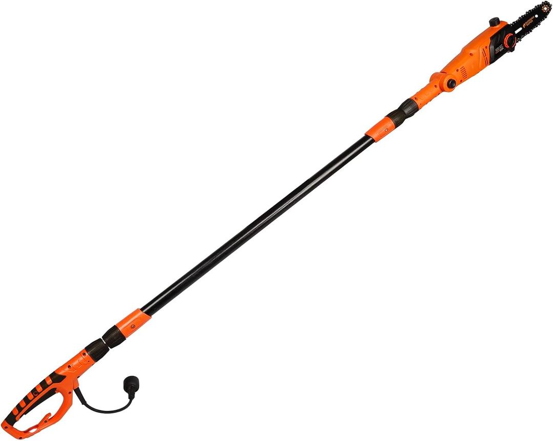 8-Inch Corded Electric Pole Saw 8-Amp Telescoping Pole Saw Auto Oiling Multi-Angle Pole Chainsaw for Tree Trimming, Courtyard, Household