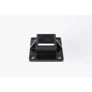 Floor Mount Post Plange for 2" Square Fence Post and Deck Railing, Heavy Duty, Aluminum,Black