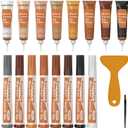 REALINN Wood Furniture Repair Kit 8 Light Colors- Wood Fillers and Touch Up Markers, Repair Scratch, Cracks, Discoloration for Wooden Door, Floor, Table, Cabinet