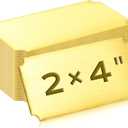 Therwen 30 Pcs Name Plates Laser Engraved Brushed Stainless Steel Plate Personalized Plaque Blank Custom Name Tag Frame Label with Adhesive Backing (Gold,4''x 2'',Notched Corner)