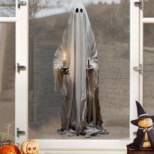 Halloween Window Clings for Glass 2 Sheets Ghost Window Decals Spooky Window Stickers Reusable Windows Cling for Halloween Fall Party Supplies Home School Office Glass Decorations (Style18)