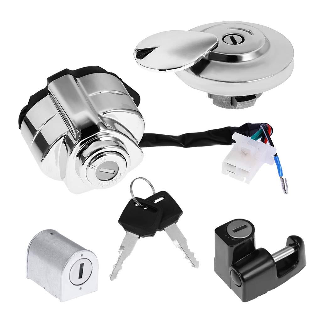 Ignition Switch Gas Cap Helmet Steering Lock Key Set Replacement for Honda Shadow VLX VT 750 400 600