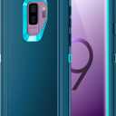 for Galaxy S9 Plus Case,Shockproof Dropproof Dustproof 3-Layer Full Body Protection Rugged Heavy Duty High Impact Hard Cover Case for Galaxy S9+ 6.2 inch,Turquoise
