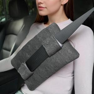 Seat Belt Pillow Post Surgery, Chemo Port Pillow for Seatbelt Chest Protector Chemo Patients Pacemaker Heart Surgery Recovery Support Cushion Gifts Women with Insert Ice Pockets (Small, Dark Gray)