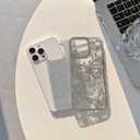for iPhone 15 Pro Max, Cute 3D Butterfly Glitter Case 6.7" Plated Slim Protective Cover with Camera Protection, Drop-Resistant Bumper for Women & Girls (Silver)