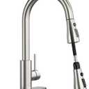 Kitchen Faucets, Kitchen Faucet with Pull Down Sprayer, High Arc Single Handle Kitchen Sink Faucet with Water Lines, Brushed Nickel Kitchen Faucet with Sprayer, RV Sink faucets (Brushed Nickel 15.5-Inch)