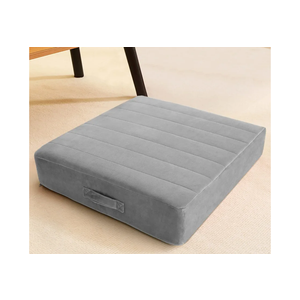 MeMoreCool Square Floor Pillow for Adults and Kids, Large Meditation Cushion with Thick Foam and Washable Tufted Cover, 24-Inch Grey Seat for Sitting and Yoga