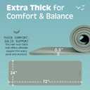 Retrospec Solana Yoga Mat Thick 1/2in Non-Slip Workout Mat with Nylon Strap - 72x24in Exercise Mat for Pilates, Stretching & Fitness - BPA Free, Easy Clean, Sage