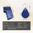 RFID 125KHz Card Reader Writer Handheld Smart ID Card for T5577 or EM4305, Includes 6pc White Card and 6pc Blank Writable T5577 Keychains Christmas Stocking Stuffers for Men