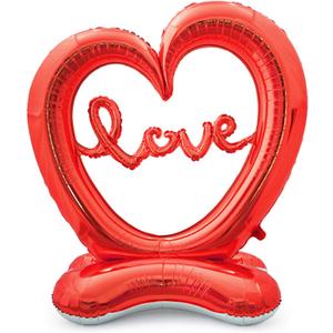 Heart Balloons, 1Pcs 58In x 50In Large Red Heart Love Standing Balloons for Birthday Wedding Valentines Day Decorations Decor Galentines Day Decorations