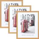 16x20 Frames Set of 3, 16x20 Picture Frames for Wall, Wooden Poster Frames with Plexiglass for Prints, Poster, and Art (Natural Wood)