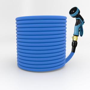 Garden Hose 100FT Water Hose with Nozzle,Flexible Lightweight Garden Hose for OutdoorUse, Watering, and Cleaning (Blue)