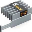 SpaceAid Bamboo Dresser Drawer Dividers 6 Pack, 4.65 High Adjustable 17-22 Drawer Organizers, Expandable Organization for Clothing, Clothes, Dressers, Gray